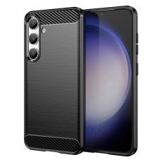  Samsung Galaxy S24 Skal Borstad St&aring;l Textur Svart - Teknikhallen.se