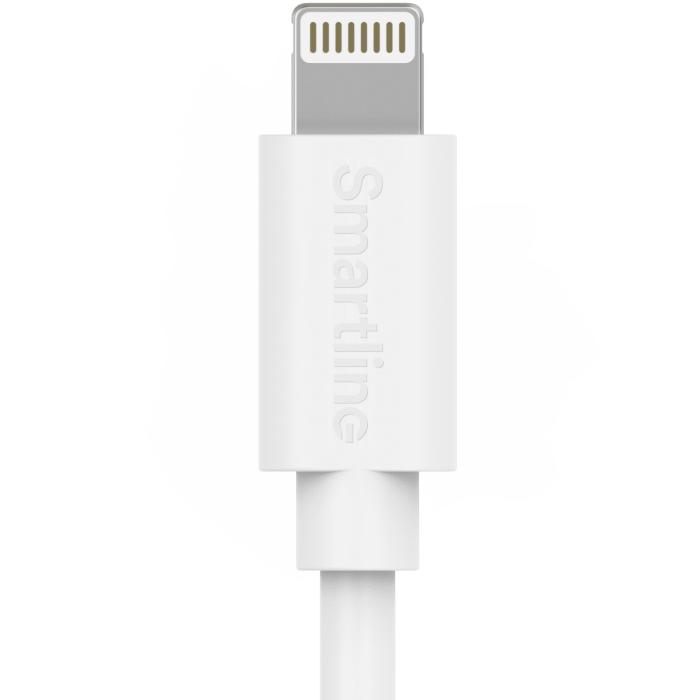 Bild 3, Smartline Smartline 2m Lightning MFi Laddningskabel Vit - Teknikhallen.se