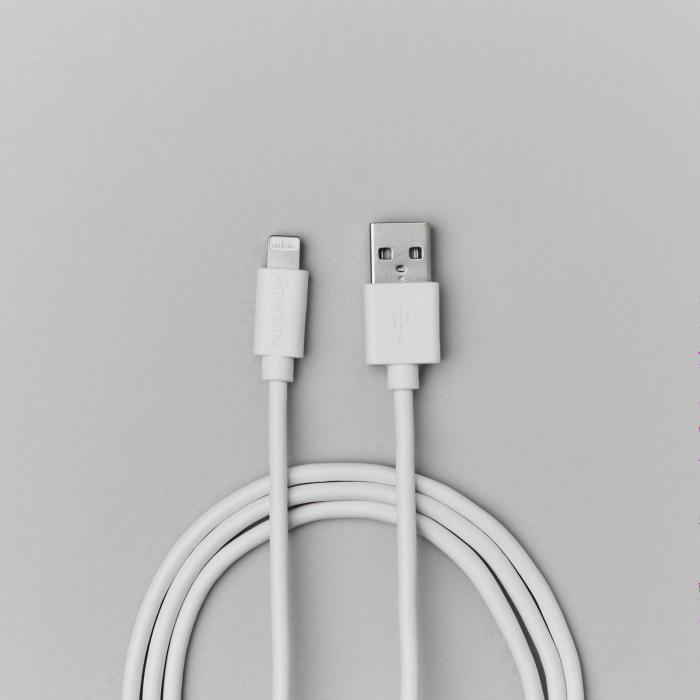 Bild 5, Smartline Smartline 2m Lightning MFi Laddningskabel Vit - Teknikhallen.se