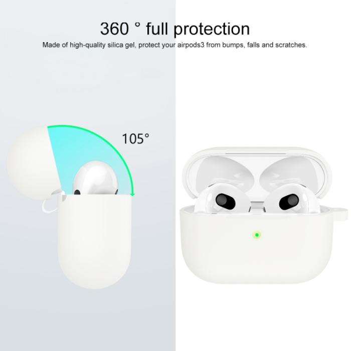 Bild 2,  AirPods 3 Skal Silikon Med Krok Vit - Teknikhallen.se