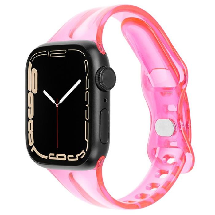 Bild 2,  Apple Watch 42/44/45/46/49 mm CrystalFlex TPU Armband Rosa - Teknikhallen.se