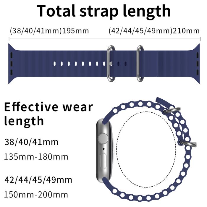 Bild 5, ColorPop Apple Watch 42/41/40/38 mm Armband Ocean Wave Midnight Blue - Teknikhallen.se