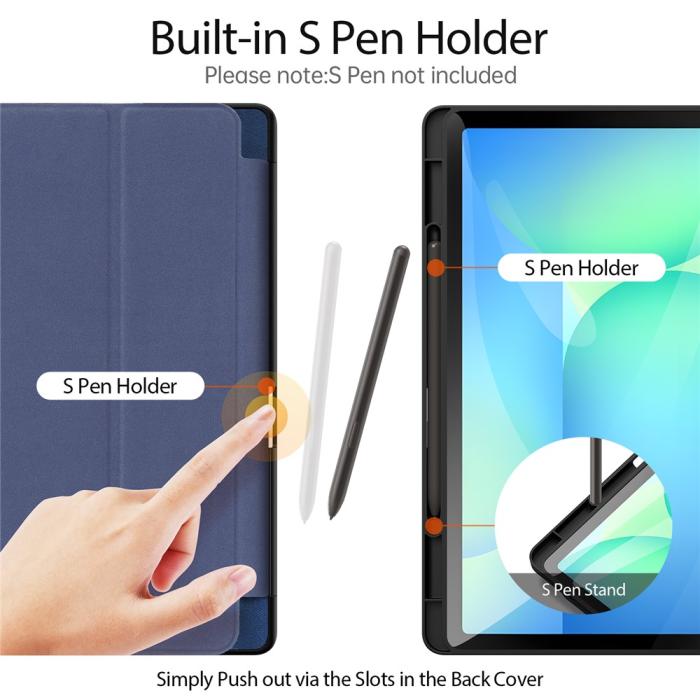 Bild 2, DUX DUCIS DUX DUCIS Galaxy Tab S10 FE Plus Fodral DOMO Tri-Fold Blå - Teknikhallen.se