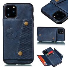  iPhone 12 Pro Max - L&auml;der Skal Med Kortfack Och Magnet - Bl&aring; - Teknikhallen.se