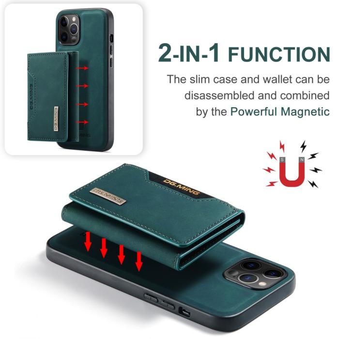 Bild 5, DG.MING iPhone 13 - DG.MING 2in1 Skal Magnetisk Avtagbart Kortfack - Grön - Teknikhallen.se