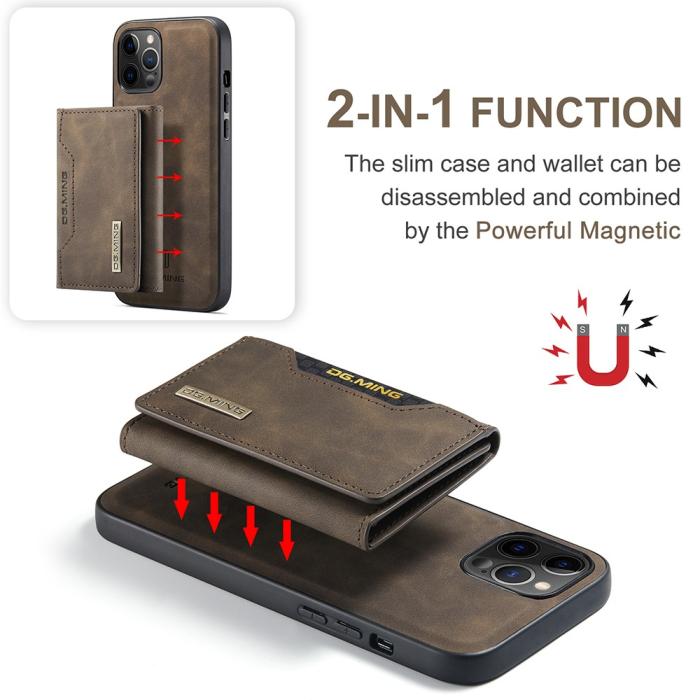 Bild 5, DG.MING iPhone 13 - DG.MING 2in1 Skal Magnetisk Avtagbart Kortfack - Brun - Teknikhallen.se