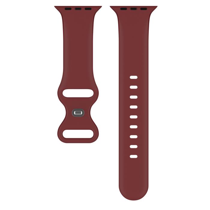 Bild 3, ColorPop Silikon Armband Butterfly Apple Watch 42/41/40/38 mm (S/M) Vinröd - Teknikhallen.se