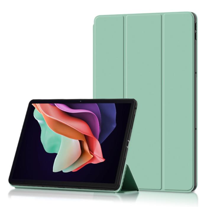 Bild 6,  Lenovo Tab P11 Gen 2 Fodral Tri-Fold Läder Grön - Teknikhallen.se