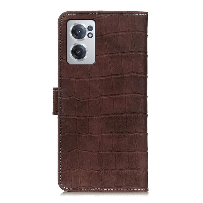Bild 3,  OnePlus Nord CE 2 5G Fodral Krokodil Textur Brun - Teknikhallen.se