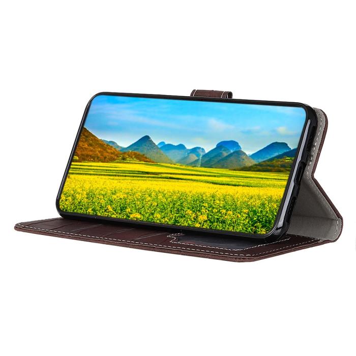 Bild 4,  OnePlus Nord CE 2 5G Fodral Krokodil Textur Brun - Teknikhallen.se