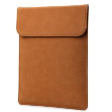  13-14" Nubuck L&auml;der Vertikal Laptop V&auml;ska Matt Brun - Teknikhallen.se