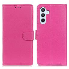 Samsung Galaxy A35 5G Fodral Litchi L&auml;der Rosa - Teknikhallen.se