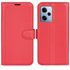  Xiaomi Redmi Note 12 Pro 5G Fodral Litchi L&auml;der R&ouml;d - Teknikhallen.se