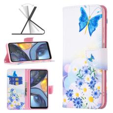  Motorola Moto G22 Fodral Tryck Bl&aring; Fj&auml;ril - Teknikhallen.se