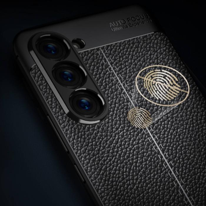 Bild 5,  Samsung Galaxy S23 Skal Litchi Textur Svart - Teknikhallen.se