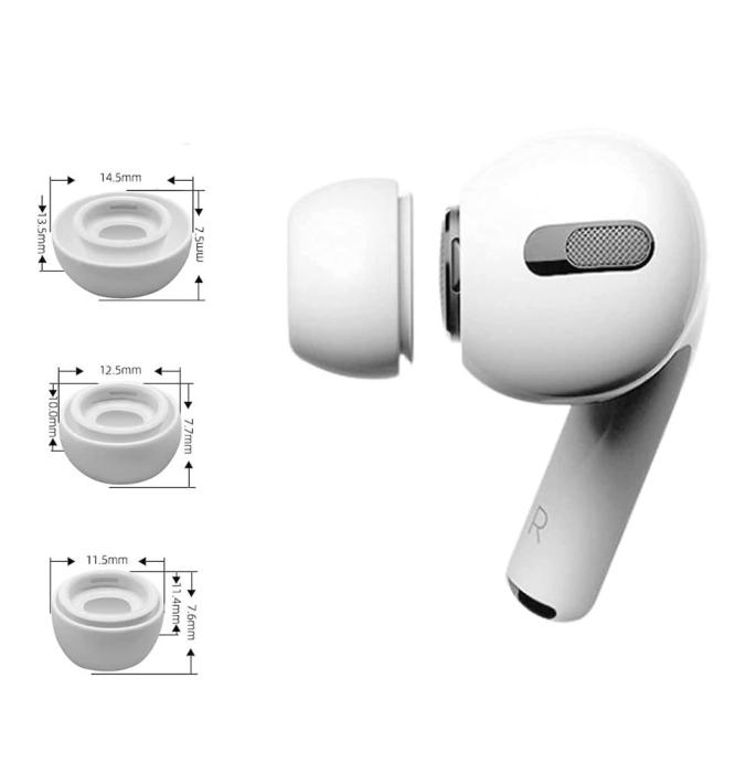 Bild 3, Tech-Protect Tech-Protect 3-PACK Öronpluggar / Earbuds AirPods Pro 1/2 Vit - Teknikhallen.se