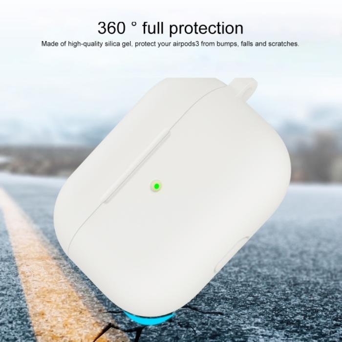 Bild 3,  AirPods 3 Skal Silikon Med Krok Vit - Teknikhallen.se