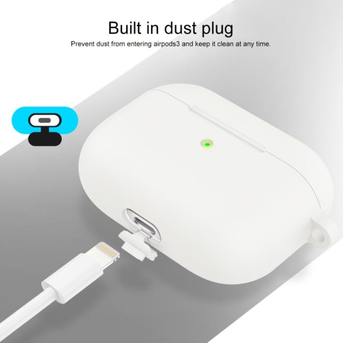 Bild 4,  AirPods 3 Skal Silikon Med Krok Vit - Teknikhallen.se