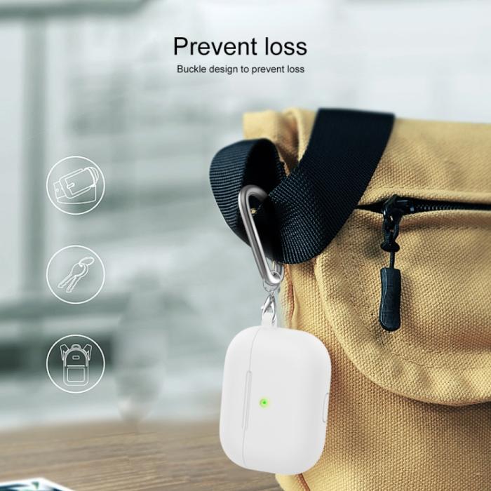 Bild 6,  AirPods 3 Skal Silikon Med Krok Vit - Teknikhallen.se