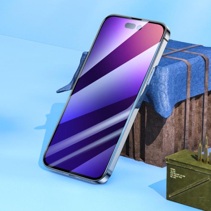 Bild 4, HOCO HOCO iPhone 14 Pro Skärmskydd Ez Fit Heltäckande Härdat Glas - Teknikhallen.se