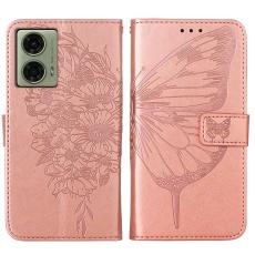  Motorola Moto G04 4G/G24 4G Butterfly Fodral Ros&eacute;guld - Teknikhallen.se