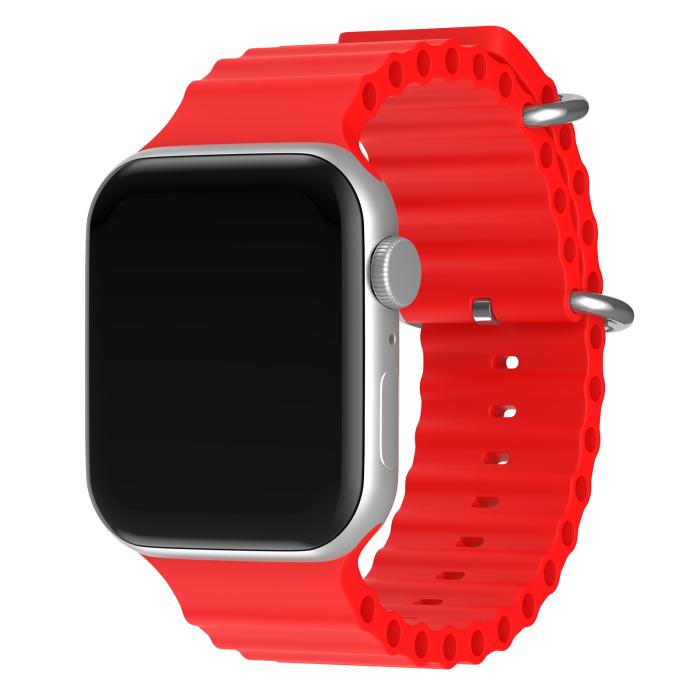 Bild 2, ColorPop Apple Watch 42/41/40/38 mm Armband Ocean Wave Röd - Teknikhallen.se