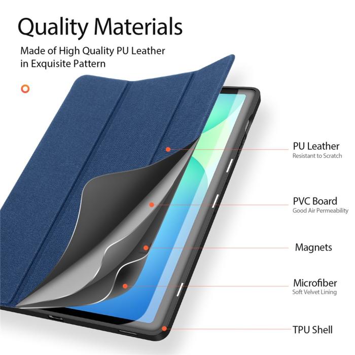 Bild 6, DUX DUCIS DUX DUCIS Galaxy Tab S10 FE Plus Fodral DOMO Tri-Fold Blå - Teknikhallen.se