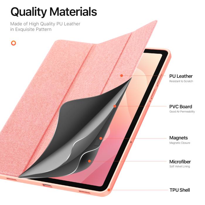 Bild 5, DUX DUCIS DUX DUCIS Galaxy Tab S11 Fodral DOMO Tri-Fold Rosa - Teknikhallen.se