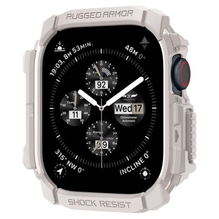Bild 2, Spigen Spigen Apple Watch 11/10 46 mm Skal Rugged Armor Dune Beige - Teknikhallen.se