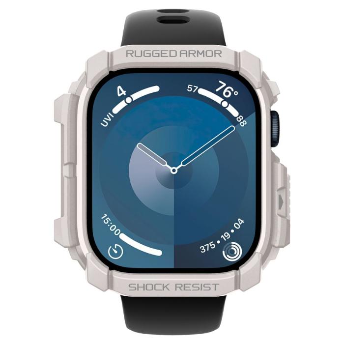 Bild 4, Spigen Spigen Apple Watch 11/10 46 mm Skal Rugged Armor Dune Beige - Teknikhallen.se