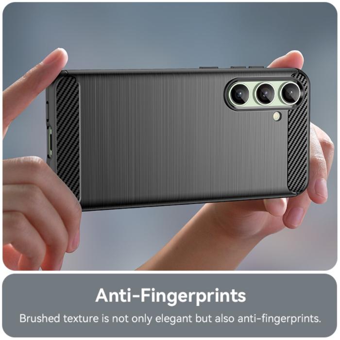 Bild 5,  Samsung Galaxy S24 FE Skal Borstad Stål Textur Svart - Teknikhallen.se