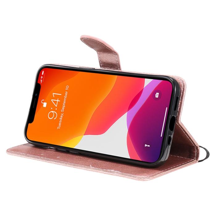 Bild 6,  iPhone 13 - Solid Plånboksfodral - Roséguld - Teknikhallen.se