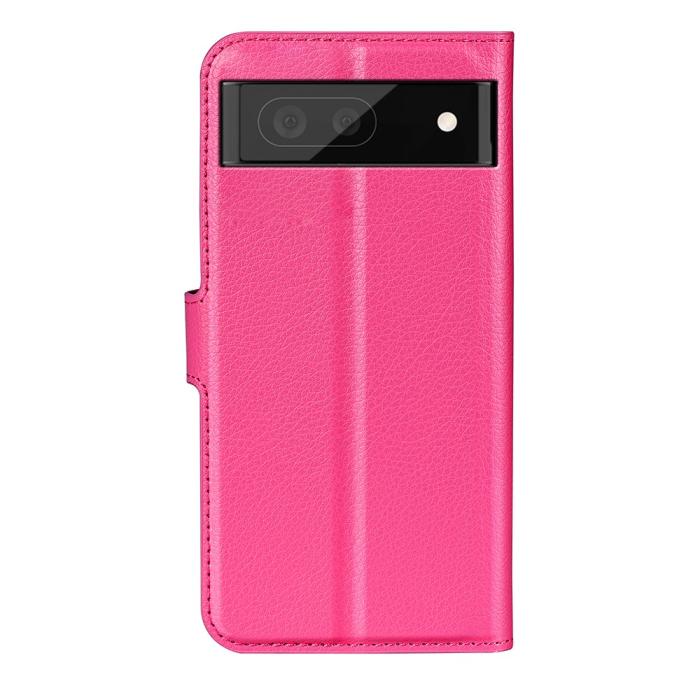 Bild 3,  Google Pixel 6A Fodral Litchi Läder Rosa - Teknikhallen.se