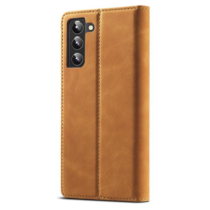 Bild 3, LC.IMEEKE LC.IMEEKE Samsung Galaxy S22 Plus Fodral Flip Läder Brun - Teknikhallen.se