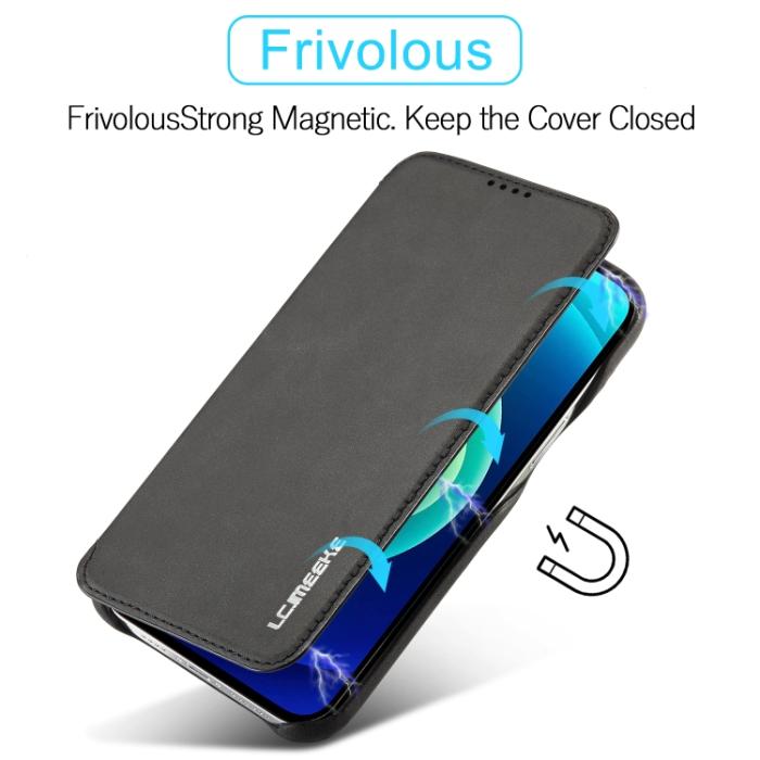 Bild 5, LC.IMEEKE LC.IMEEKE iPhone 14 Plus Fodral Flip Läder Svart - Teknikhallen.se