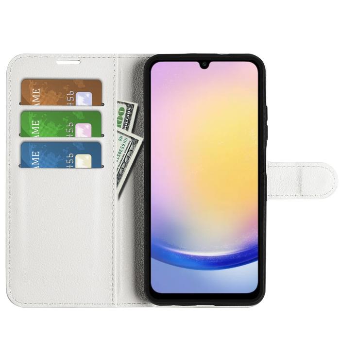 Bild 2,  Samsung Galaxy A16 / A26 5G Fodral Litchi Läder Textur Vit - Teknikhallen.se