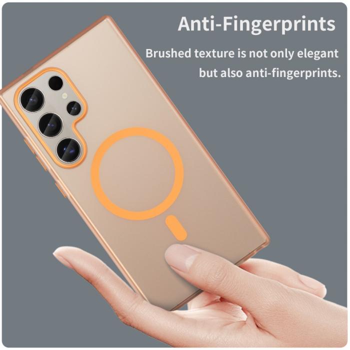 Bild 5,  Samsung Galaxy S23 Ultra Skal MagSafe Slim Matt Orange - Teknikhallen.se