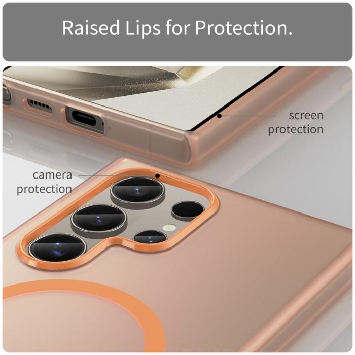 Bild 6,  Samsung Galaxy S23 Ultra Skal MagSafe Slim Matt Orange - Teknikhallen.se