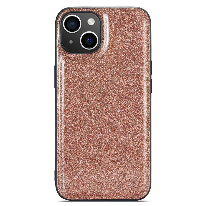 Bild 3, DG.MING DG.MING iPhone 14 Skal Läder Glitter Guld - Teknikhallen.se