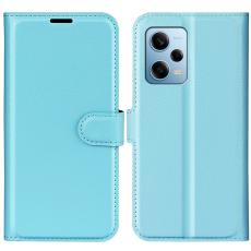  Xiaomi Redmi Note 12 Pro 5G Fodral Litchi L&auml;der Bl&aring; - Teknikhallen.se