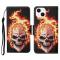  iPhone 14 Fodral Med Tryck Flame Skull - Teknikhallen.se