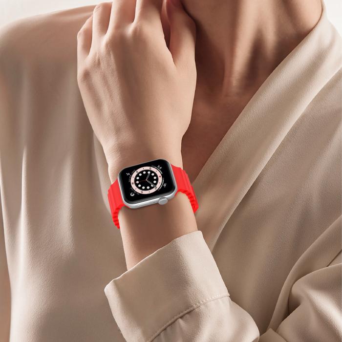 Bild 6, ColorPop Apple Watch 42/41/40/38 mm Armband Ocean Wave Röd - Teknikhallen.se