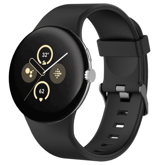 Bild 4,  Google Pixel Watch 4 / 3 45 mm Armband Silikon Svart - Teknikhallen.se