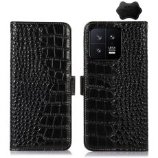  Xiaomi 13 5G Fodral Krokodil Textur L&auml;der Svart - Teknikhallen.se