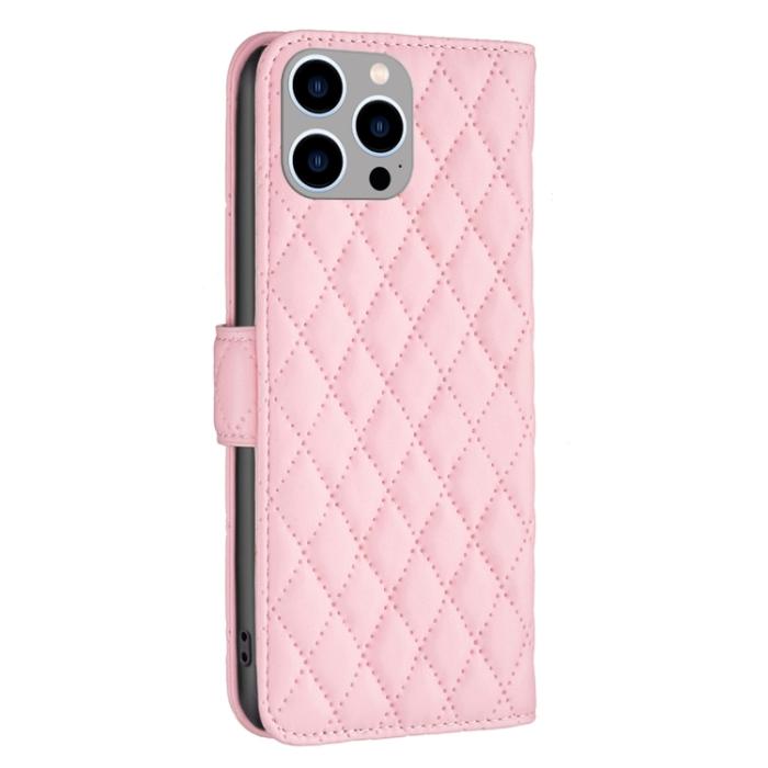 Bild 3,  iPhone 15 Pro Max Fodral Diamond Läder Rosa - Teknikhallen.se