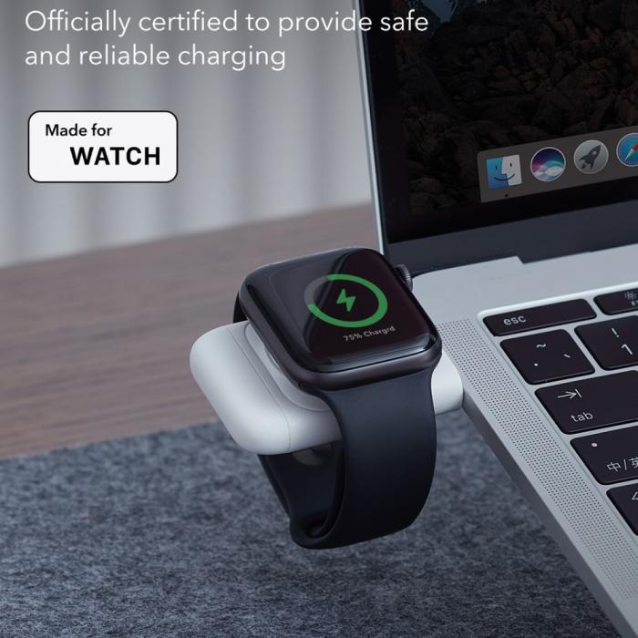 Bild 3, ESR ESR Apple Watch Magnetisk Trådlös Laddning USB-C Vit - Teknikhallen.se