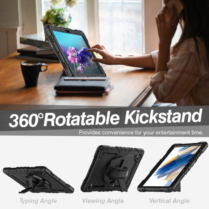 Bild 2,  Galaxy Tab A8 10.5 Skal Shockproof Hybrid Kickstand Strap - Teknikhallen.se
