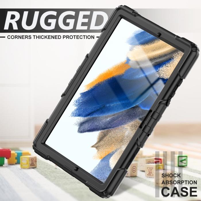 Bild 4,  Galaxy Tab A8 10.5 Skal Shockproof Hybrid Kickstand Strap - Teknikhallen.se