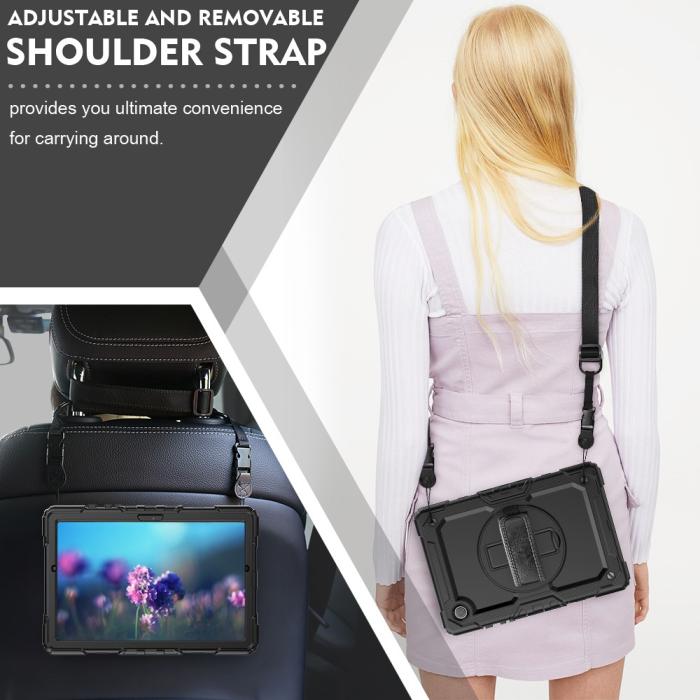 Bild 6,  Galaxy Tab A8 10.5 Skal Shockproof Hybrid Kickstand Strap - Teknikhallen.se