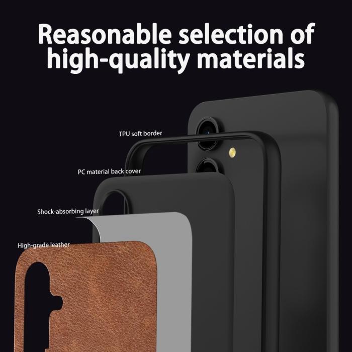 Bild 5,  Samsung Galaxy A05s 4G Skal Läderbelagt Svart - Teknikhallen.se